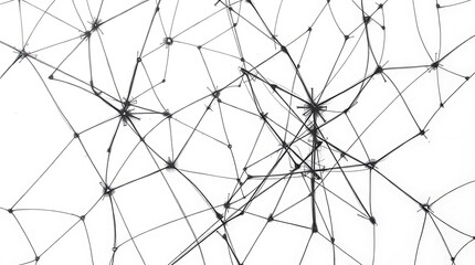 White Network Grid with Intersecting Lines - Abstract Tech Background