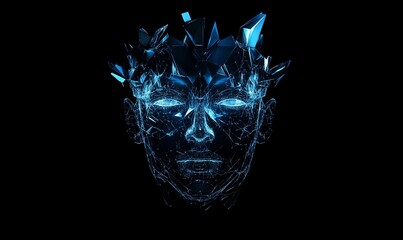 Wall Mural - Abstract digital human head