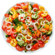 © Ryu studio - Colorful vegetable salad on a plate  Fresh, vibrant mix of chopped vegetables