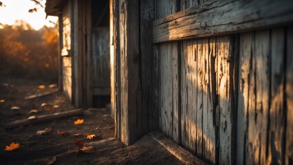 Poster - Historic dwelling with patterned wooden surfaces