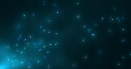 Wall Mural - sparks flying from the fire. divergent cone of particles. abstract animation.