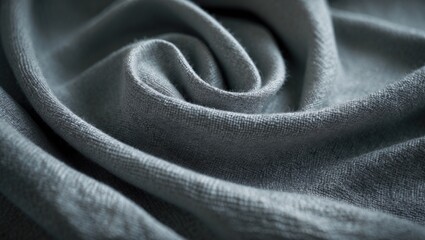 Poster - Woven linen fabric in neutral gray highlighting detailed threads and a soft texture.