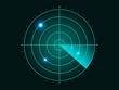 © Accountanz - Radar screen icon. Futuristic radar ui with digital grid and targets