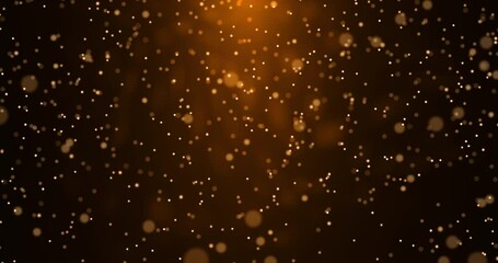 Wall Mural - Rising chaotically moving dust in the light of a yellow lantern. Bokeh particles.