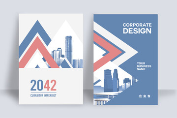 Wall Mural - city background business book cover design template