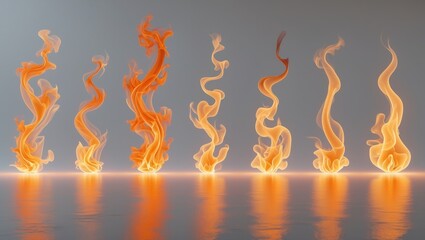 Poster - Abstract depiction of heat energy from burning fuel at night, isolated on white