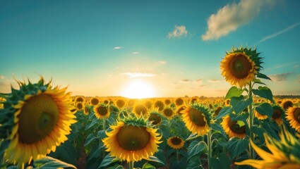 Aufkleber - Sunflower Fields Under the Sun