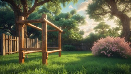 Aufkleber - Fence and wooden door outlining the entryway