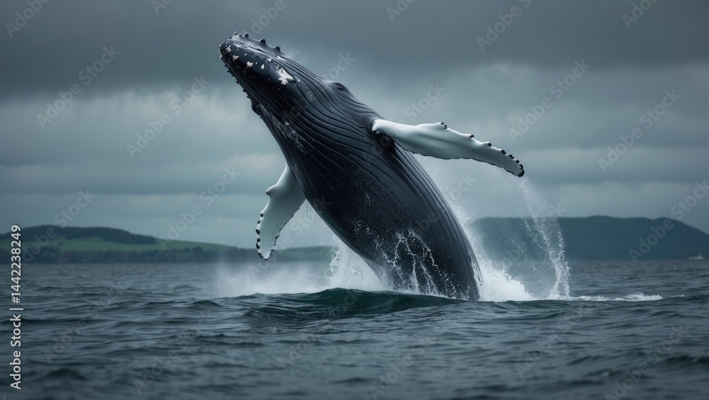 Megaptera Humpback whale (Megaptera novaeangliae) overview Stock Photo | Adobe Stock