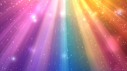 Wall Mural - colorful rays of light create abstract background filled with vibrant hues and sparkling stars, evok