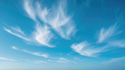 Aufkleber - Bright sky with scattered white clouds and a peaceful atmosphere