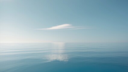 Wall Mural - a small cloud situated above the tranquil and blue horizon along the southwestern coastline.