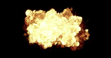 Wall Mural - 4K Explosion and Blasts. VFX background element. Ball of Fire Blasting On A Black Background.