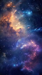 Wall Mural - Vibrant nebula and galaxies illuminated in deep space captured in stunning detail during a cosmic event of stellar formation