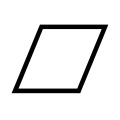 Parallelogram icon on transparent background  