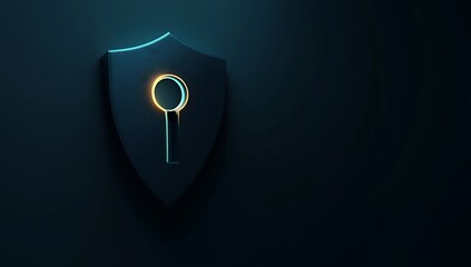 Wall Mural - Shield with Keyhole, Neon Glow
