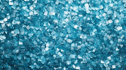 Wall Mural - close-up of many small, light blue, crystalline structures.