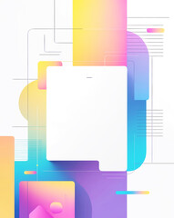 Aufkleber - geometric shapes with gradient colors. The abstract composition is modern and vibrant, with a dynamic interplay of forms and hues