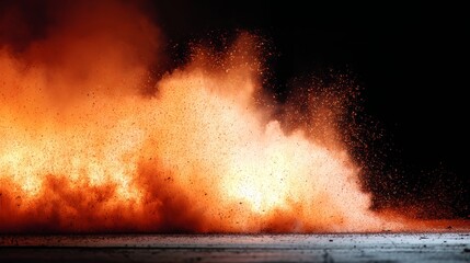 Aufkleber - Flames and swirling smoke create a visually striking explosion effect, showcasing intense orange and red colors