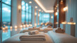 © demzp - Serene spa interior with massage tables, soft lighting, and a calming ambiance for wellness and tranquility.