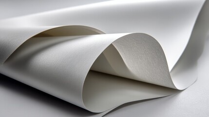 Aufkleber - Curved white paper sheets rest gently on a smooth backdrop, showcasing their delicate texture and providing ample space for design elements and text overlays