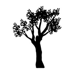 Wall Mural - silhouette tree vector illustration for graphic design and nature themed projects and artwork