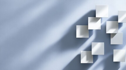 Aufkleber - Minimalist white app icons are arranged in a floating cluster over a gradient blue backdrop, casting soft shadows for a clean and corporate aesthetic