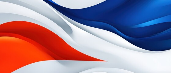 Wall Mural - Abstract background with dynamic red, white, and blue waves, creating a modern and vibrant design for patriotic themes or corporate identity