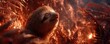 © Jiraporn - Double exposure sloth with burning jungle facing extinction concept. Cute sloth resting among lush, vibrant ferns in a warm glow.