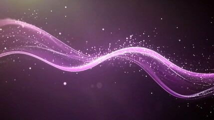 Wall Mural - abstract wavy line design in dynamic purple hues with soft glow effect made with generative ai techn