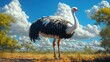 © herjunart - Ostrich in Sunny Savanna