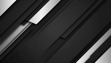Aufkleber - Abstract Black and Silver Geometric Background