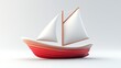 © Jersco - 3D icon of a small sailboat, isolated white background