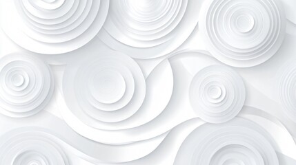 Wall Mural - overlapping gray circular elements on a dynamic abstract background in soft gray and white made with