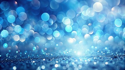 Wall Mural - abstract sparkling blue glitter background with bokeh lights