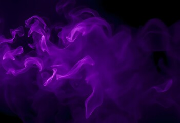 Poster - Ethereal Purple Haze, Dark Moody Atmosphere. Wispy Smoke Swirls With Depth And Mystery. Artistic Thematic Backdrop. Abstract Design Ideal For Creative Projects.