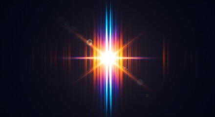 Wall Mural - radiant starburst: a stunning display of light and color spectra captured in darkness