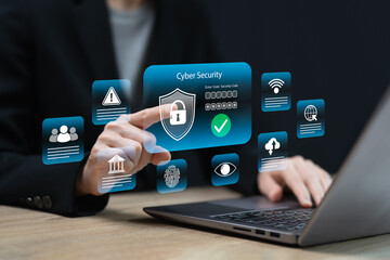 global cybersecurity and secure password login, identity verification for the security concept, busi