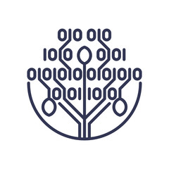 Wall Mural - binary tree symbolizing the evolution of data and technology.