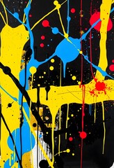 Aufkleber - Abstract Painting Energy, Texture Canvas Background. Dynamic Colors, Visual Artwork. Contemporary Art Expression. Intense Painting, Modern Style