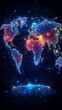 © Bagas - Glowing world map, constellation