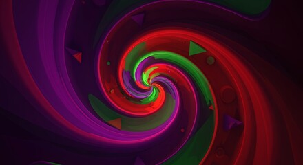 Poster - A colorful swirl of red, green, and purple with a lot of dots