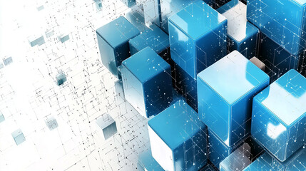 Blue square background with copy space