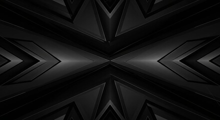 Poster - A black and white image of a black and white pattern of triangles