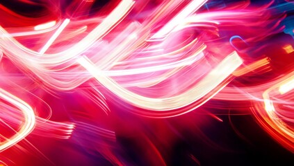 Wall Mural - red and pink background with light streaks, creating an abstract, futuristic look