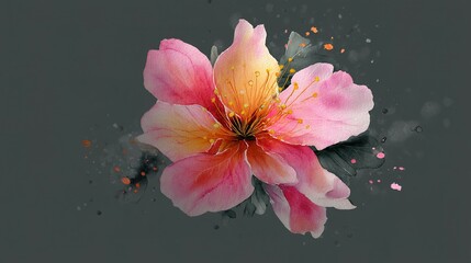 Wall Mural - Vibrant, delicate blossom in artistic style.