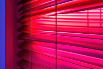  Vibrant fuchsia window blinds, illuminated