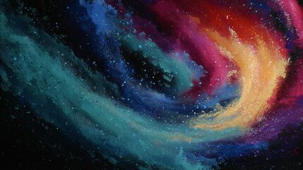 Wall Mural - a vibrant abstract spiral of cosmic colors
