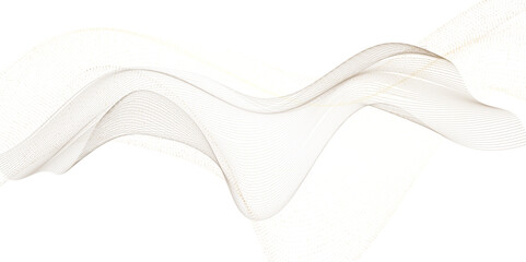 Fototapete - Light soft grey beige wave on White Background. Creative line art. Design elements created using Blend Tool. Smooth wave abstract vector background layout design template for cover, postar, banner. 