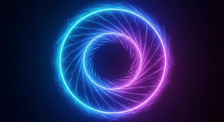 Wall Mural - neon circle swirling design